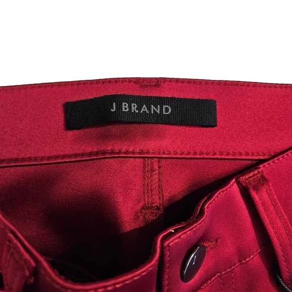 NWT J Brand Valentina Flared Red Satin Pants - Picture 6 of 8
